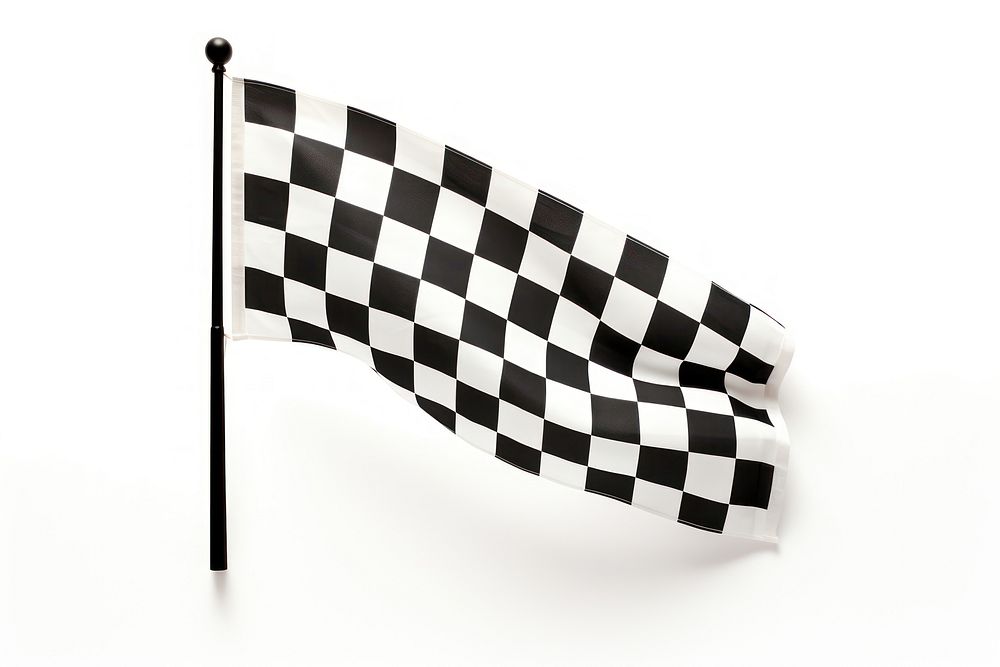 Black white race checkered flag white background patriotism striped. AI generated Image by rawpixel.