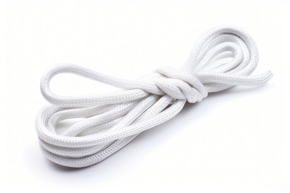 Knot white shoelace rope white background strength. AI generated Image by rawpixel.