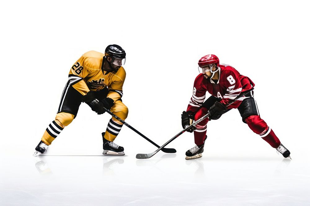 Hockey two player footwear sports helmet. AI generated Image by rawpixel.