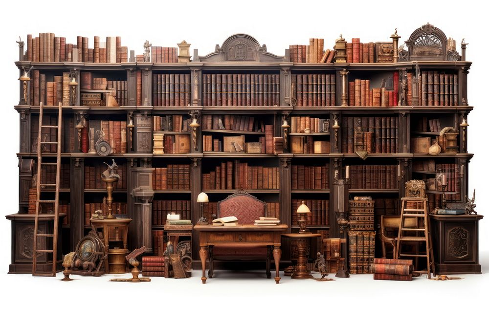 Library publication furniture bookshelf. AI generated Image by rawpixel.