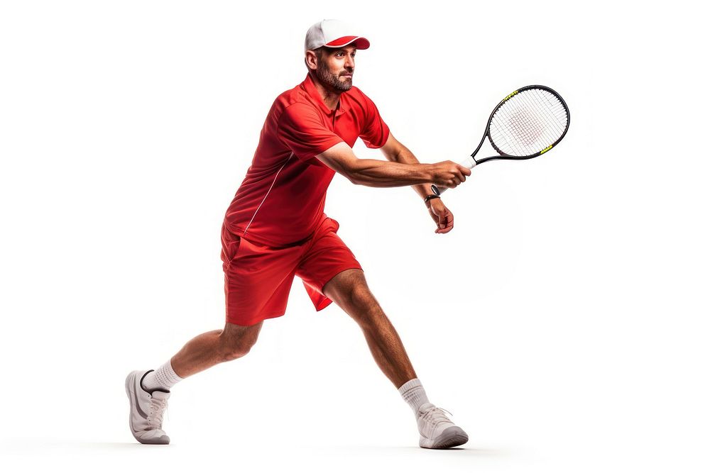Man playing tennis footwear sports racket. AI generated Image by rawpixel.