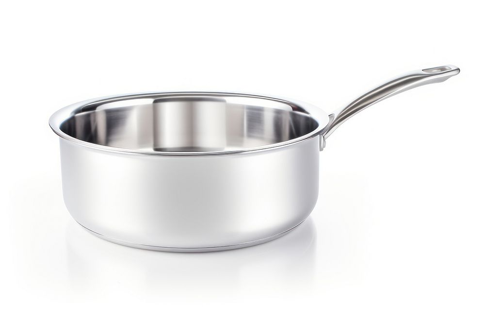 Pan saucepan white background aluminum. AI generated Image by rawpixel.