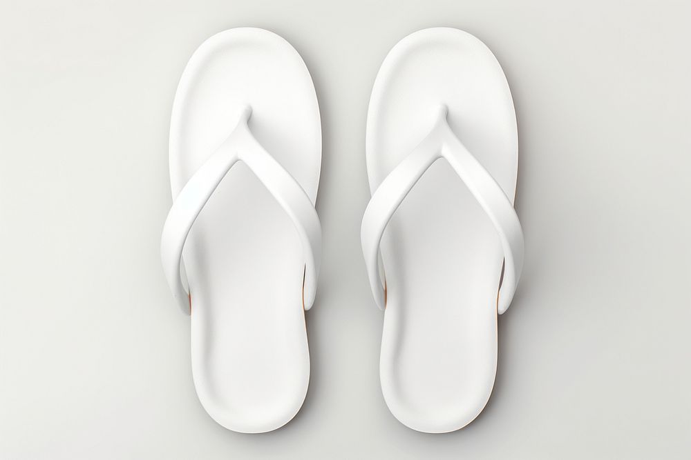 White flipflop mockup flip-flops footwear clothing. AI generated Image by rawpixel.