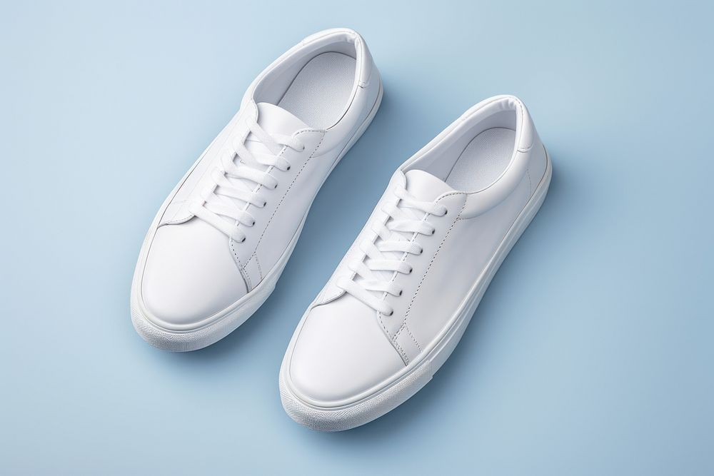 White shoes mockup footwear shoelace clothing. 