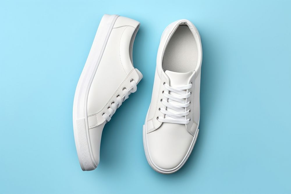 White shoes mockup footwear shoelace clothing. 