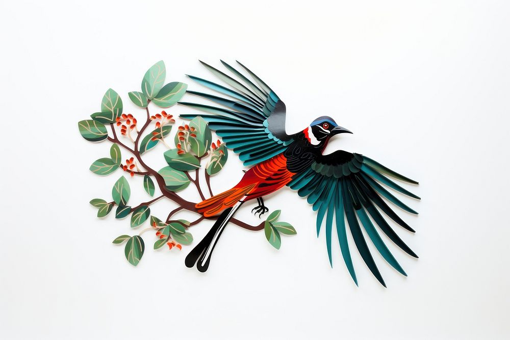 Paper craft bird animal art. AI generated Image by rawpixel.
