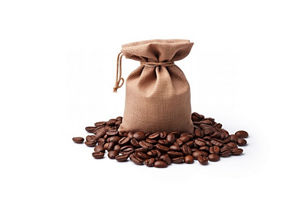 Cafe coffee bag white background. AI generated Image by rawpixel.