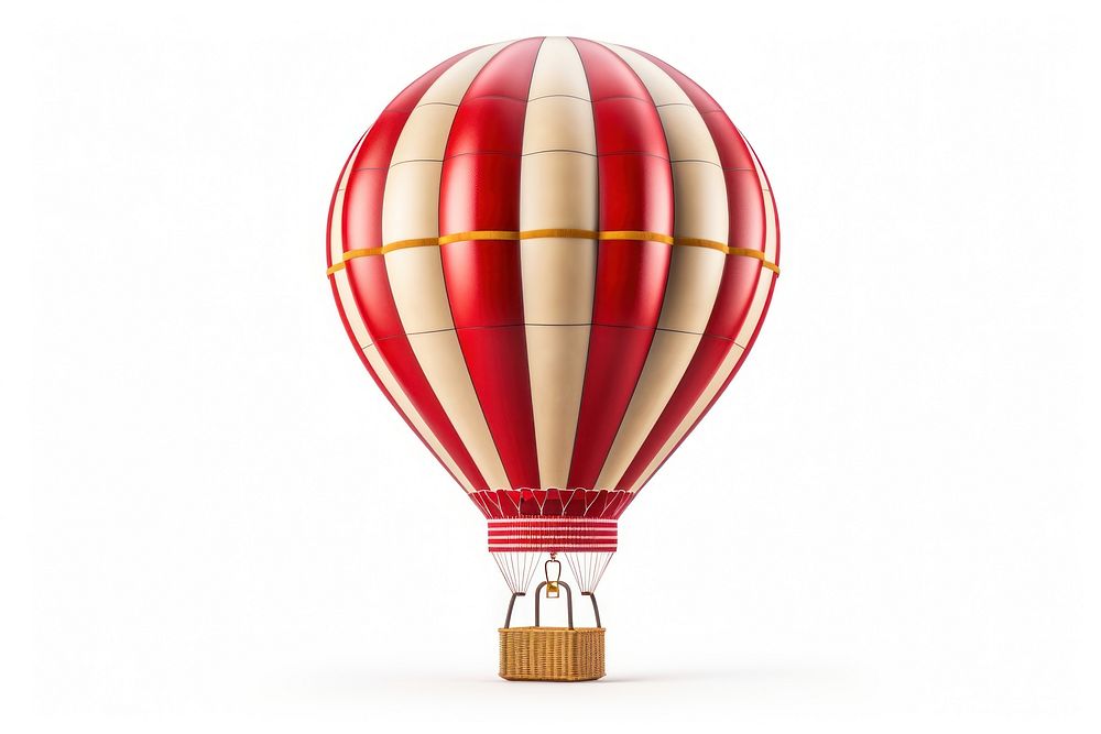 Hot air balloon aircraft vehicle white background. 