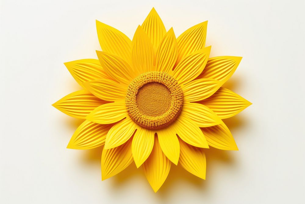 Paper craft sunflower petal plant. AI generated Image by rawpixel.