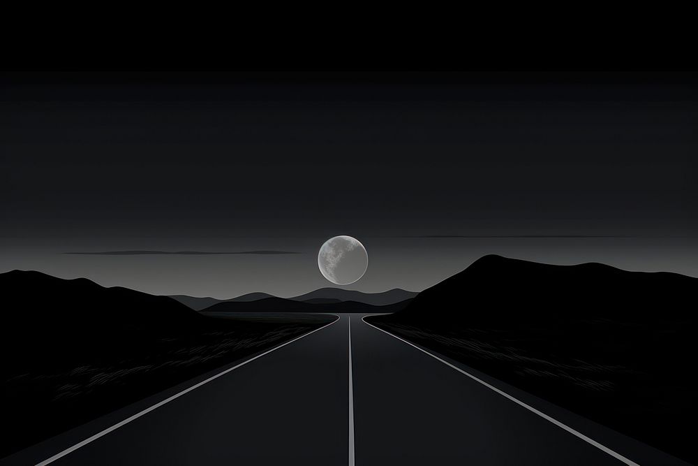 Black road astronomy nature night. AI generated Image by rawpixel.
