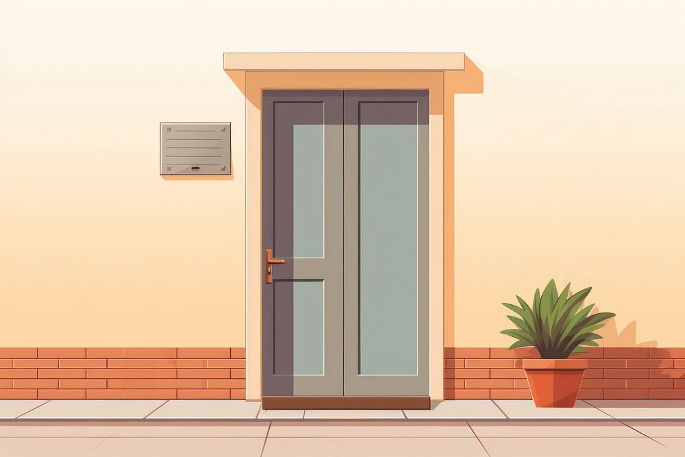 Residential house door architecture building. AI generated Image by rawpixel.