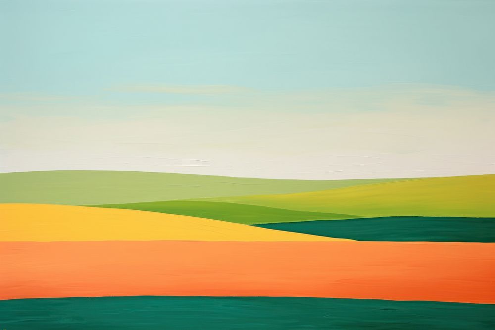 Empty grassland landscape outdoors painting. AI generated Image by rawpixel.
