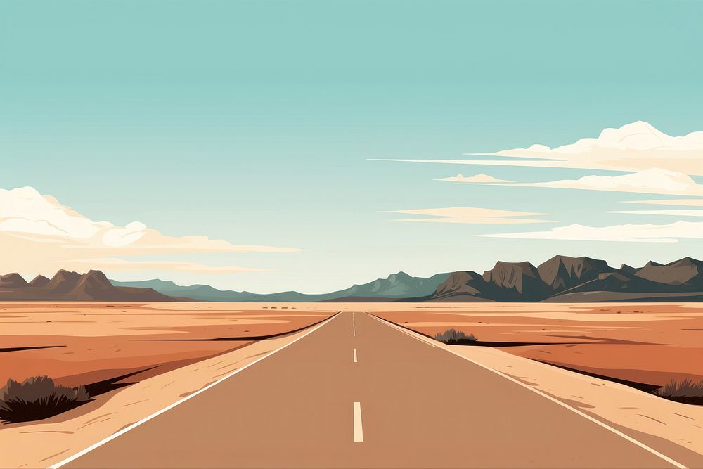 Road landscape outdoors horizon. AI generated Image by rawpixel.