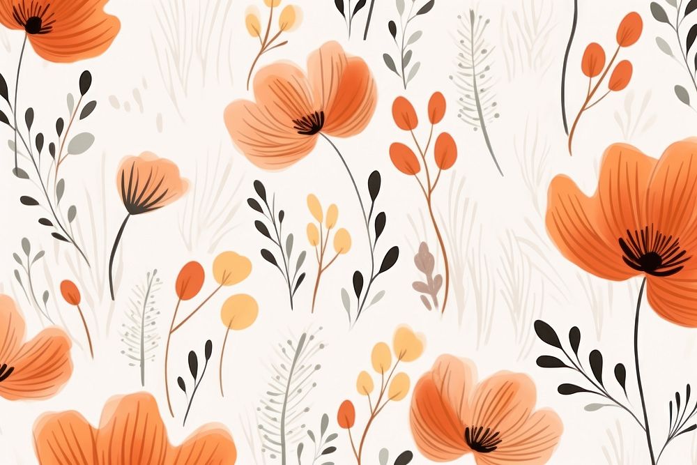 Floral wallpaper pattern flower. AI generated Image by rawpixel.