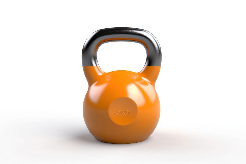 3d cartoon realistic kettlebell sports gym white background. AI generated Image by rawpixel.