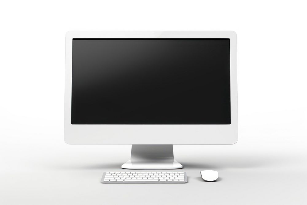 Desktop computer screen white white background. AI generated Image by rawpixel.