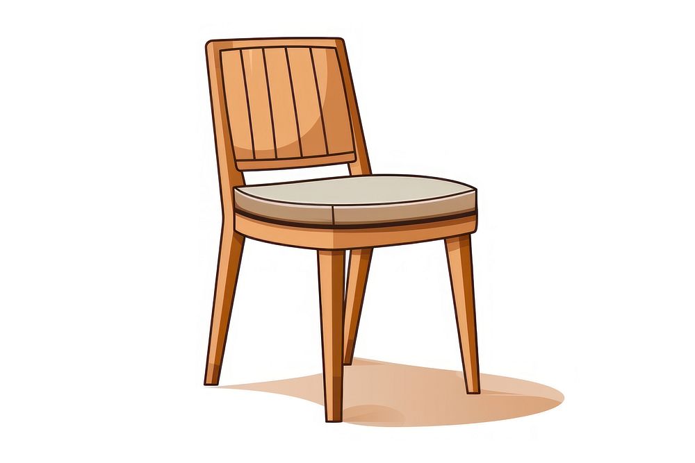 Chair furniture wood white background. AI generated Image by rawpixel.
