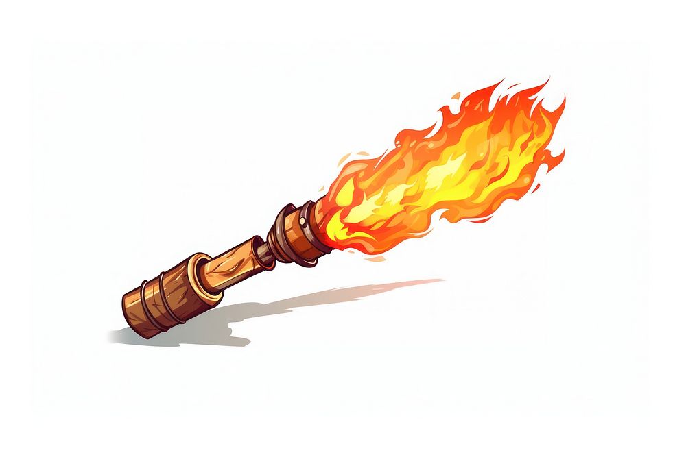 Torch fire white background glowing. AI generated Image by rawpixel.