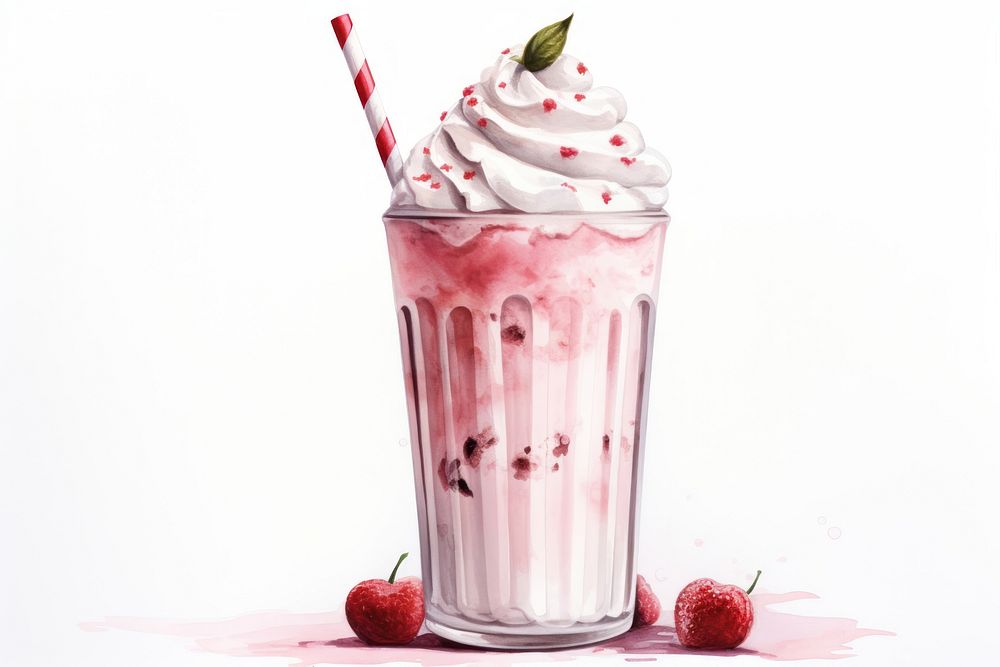 Milkshake smoothie dessert berry. AI generated Image by rawpixel.
