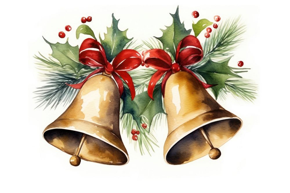A christmas bells white background celebration tradition. AI generated Image by rawpixel.