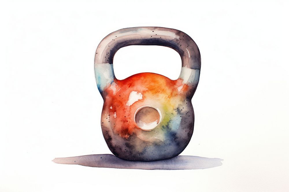 Watercolor kettlebell determination weightlifting bodybuilding. AI generated Image by rawpixel.