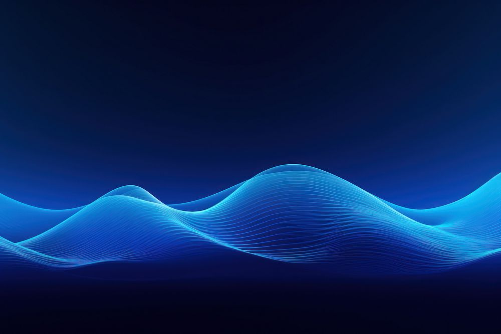 Wave blue light illuminated. AI generated Image by rawpixel.