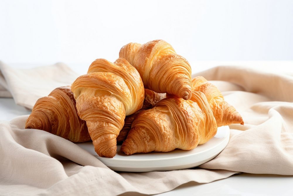Croissants croissant bread table. AI generated Image by rawpixel.