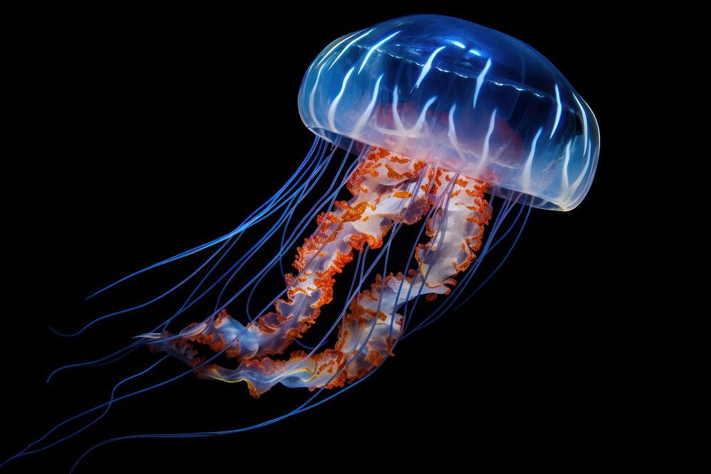 Jelly fish jellyfish animal invertebrate. AI generated Image by rawpixel.