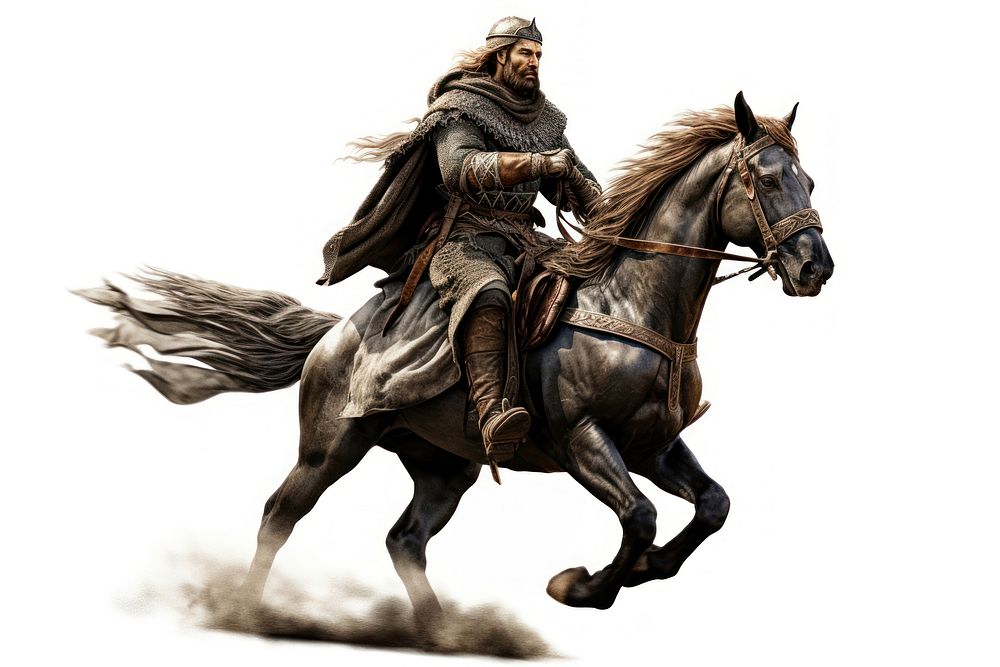 Medieval warrior berserk Viking horse mammal animal. AI generated Image by rawpixel.