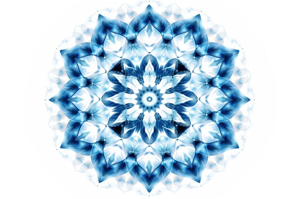 Blue kaleidoscope backgrounds pattern white background. AI generated Image by rawpixel.