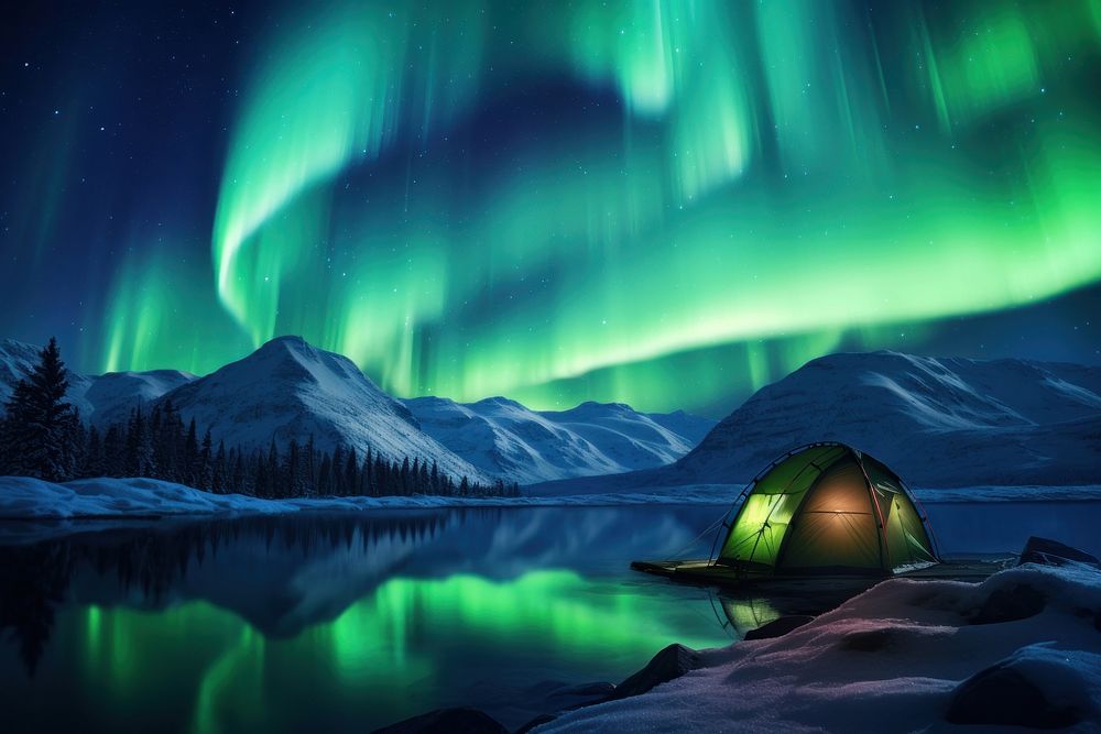 Camping outdoors nature night. AI generated Image by rawpixel.