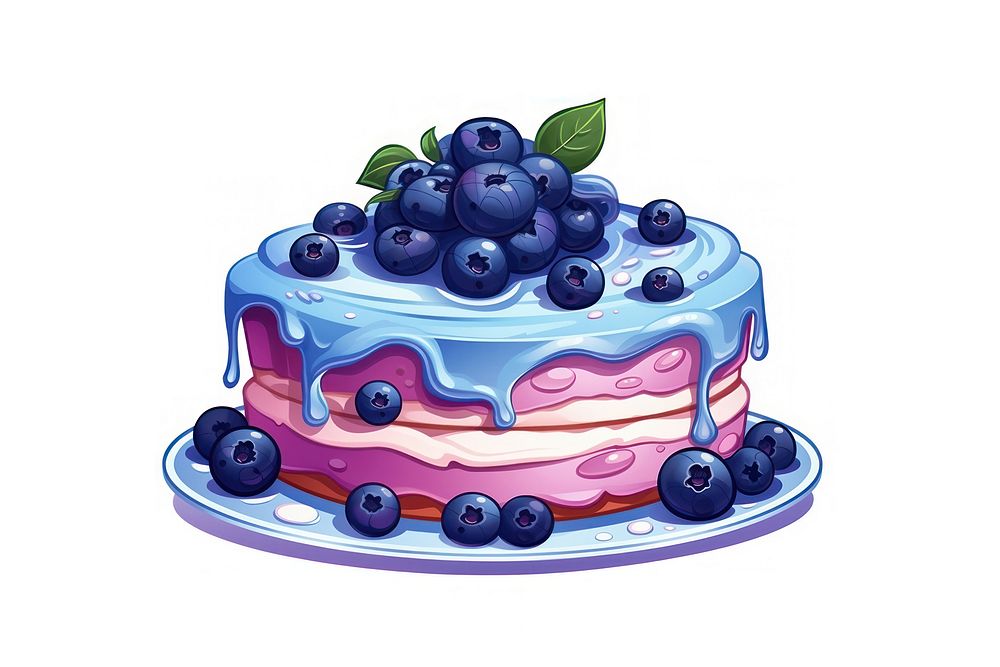 Blueberry cake dessert cartoon fruit. AI generated Image by rawpixel.