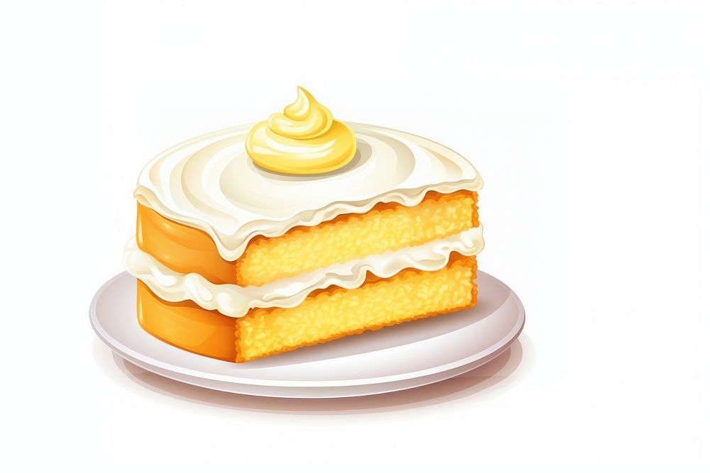Vanilla cake dessert icing cream. AI generated Image by rawpixel.