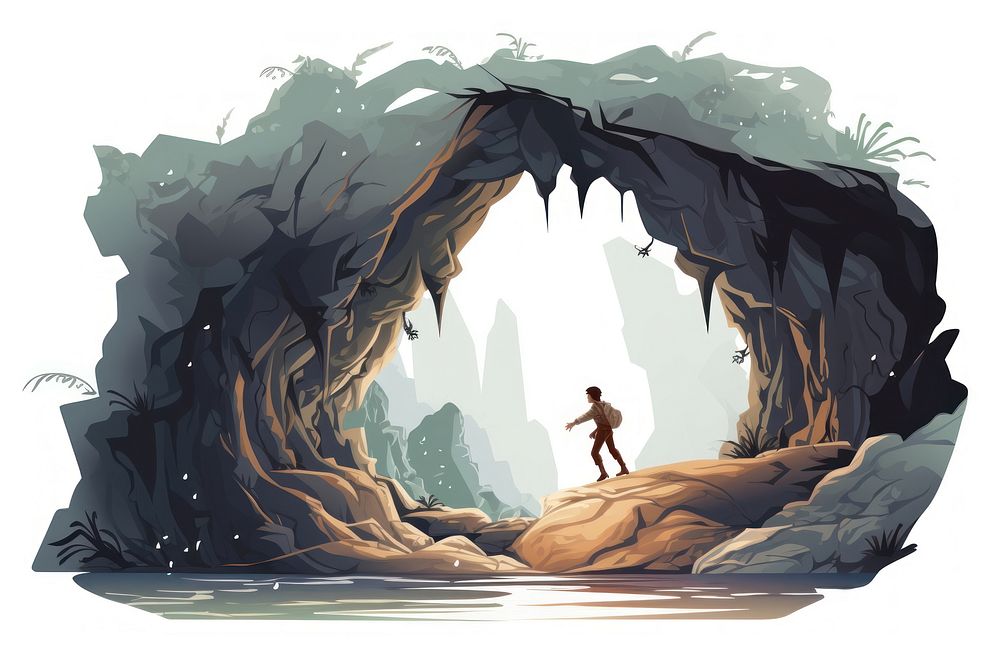 Cave adventure outdoors nature arch. AI generated Image by rawpixel.