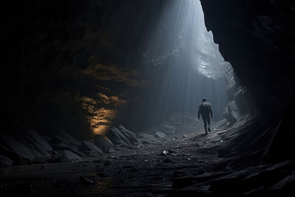 Cave exploring nature infrastructure exploration. 