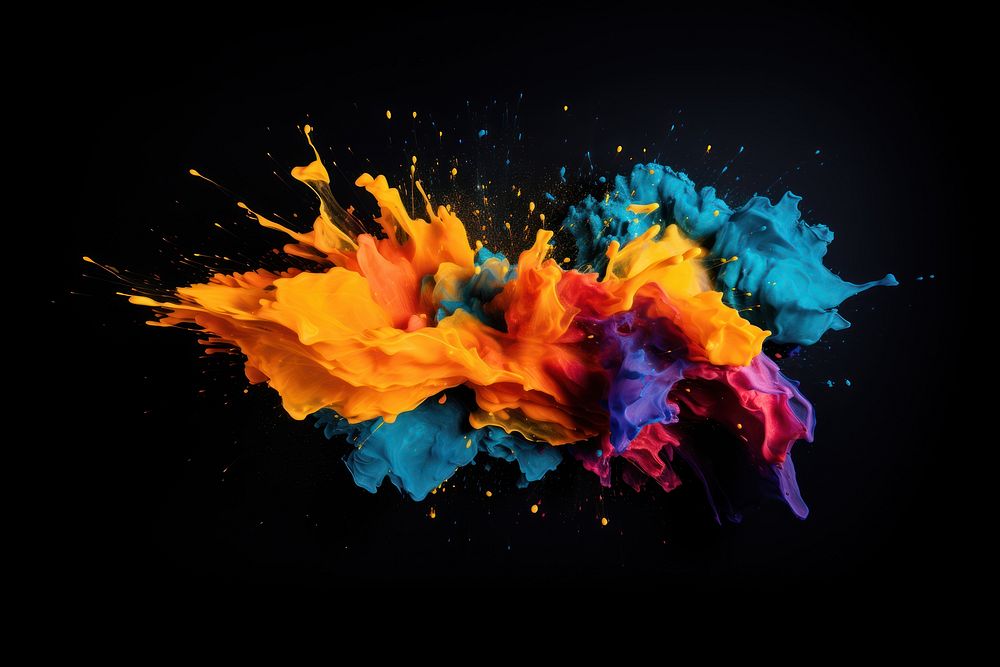 Colorful painting black background creativity. AI generated Image by rawpixel.