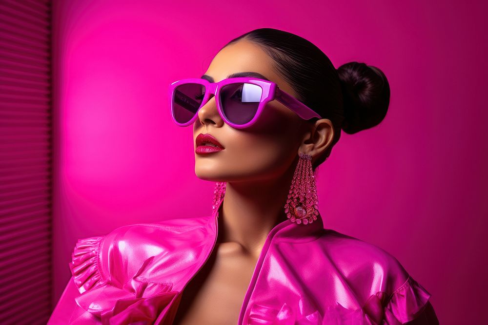 Mexican woman, pink fashion photo. AI generated image by rawpixel.
