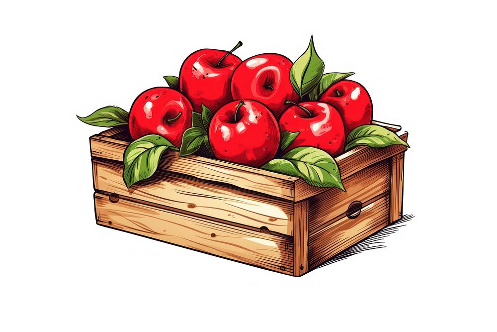 Apples box fruit crate. AI generated Image by rawpixel.
