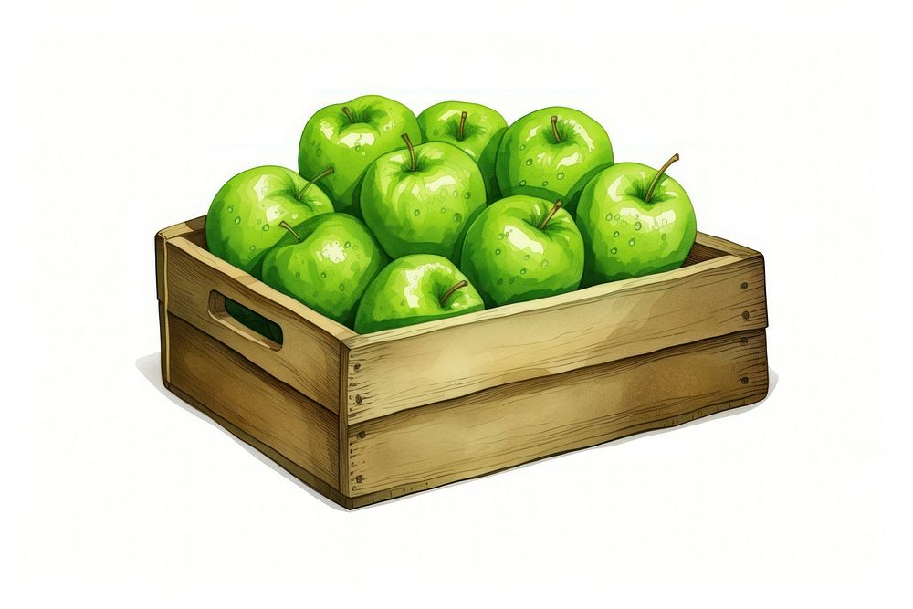 Green apples box fruit crate. AI generated Image by rawpixel.