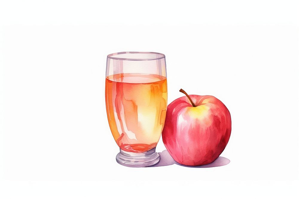 Apple glass drink fruit. AI generated Image by rawpixel.