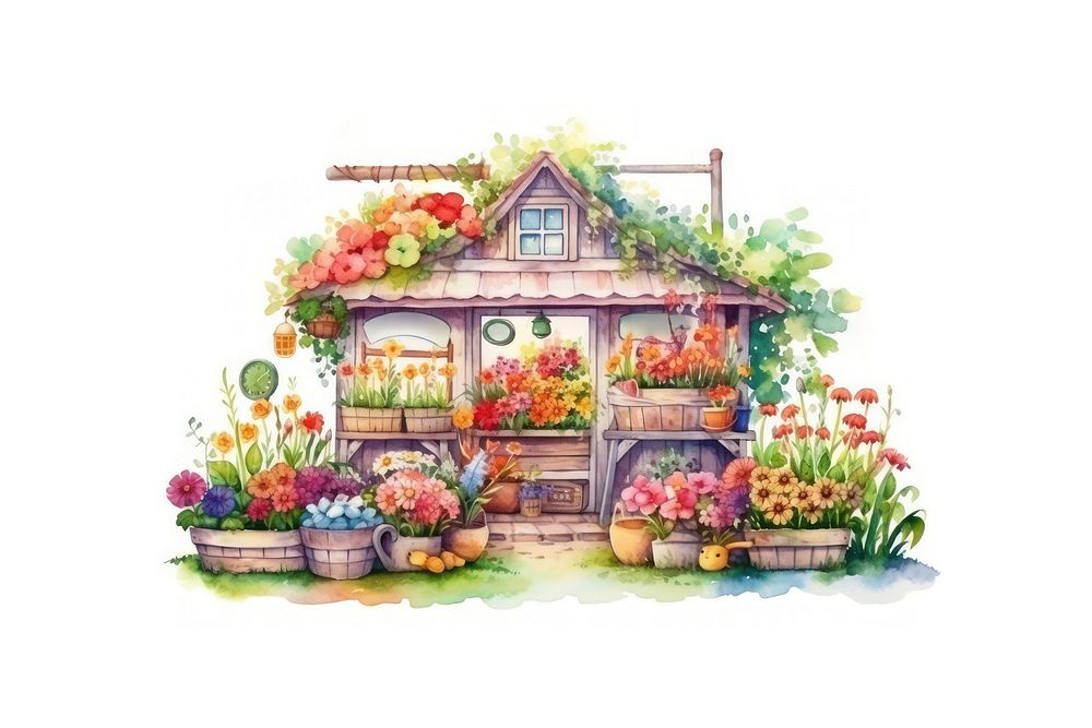 Flower farm architecture building outdoors. AI generated Image by rawpixel.