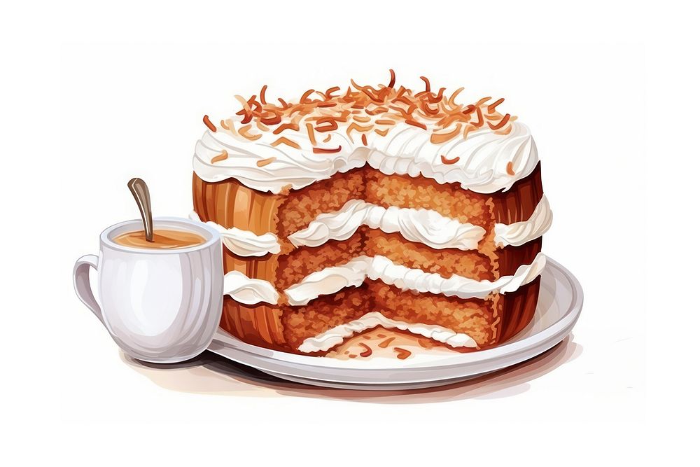 Cake dessert coffee cream. AI generated Image by rawpixel.