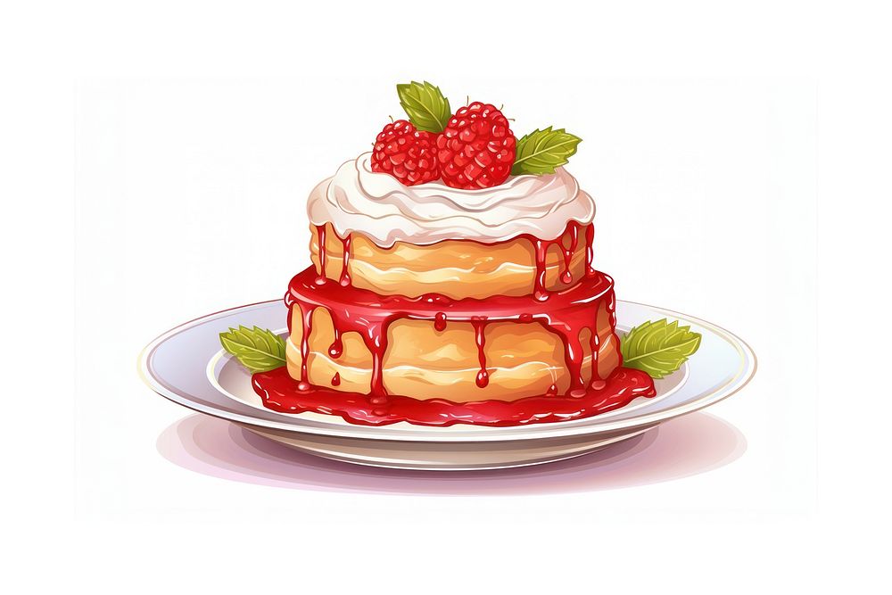 Cake cake raspberry dessert. AI generated Image by rawpixel.