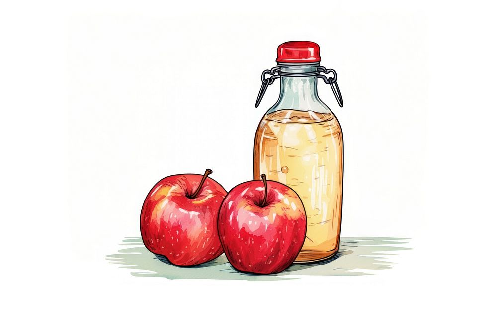 Apple juice bottle fruit plant food. AI generated Image by rawpixel.