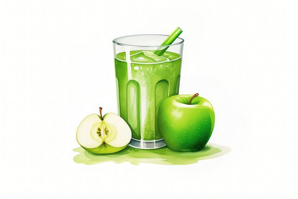 Green apple juice smoothie fruit drink. AI generated Image by rawpixel.
