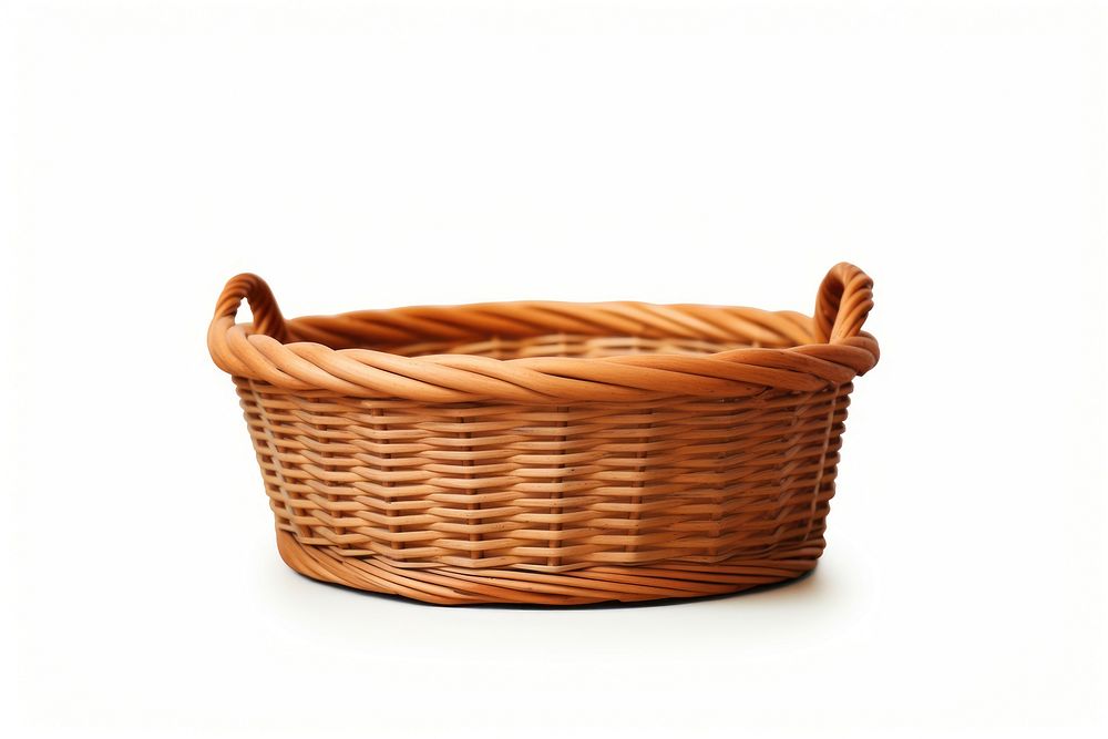 Basket white background container flowerpot. AI generated Image by rawpixel.