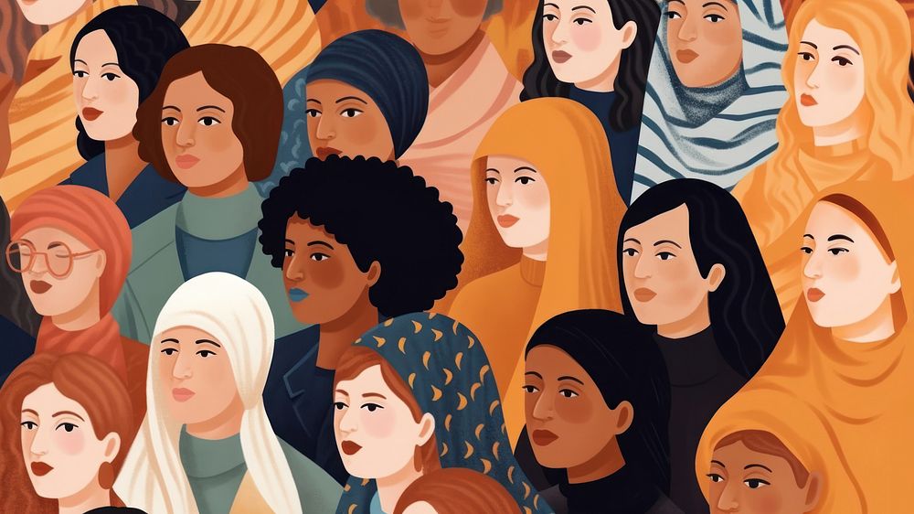 Illustration of women of different races in university. AI generated Image by rawpixel.