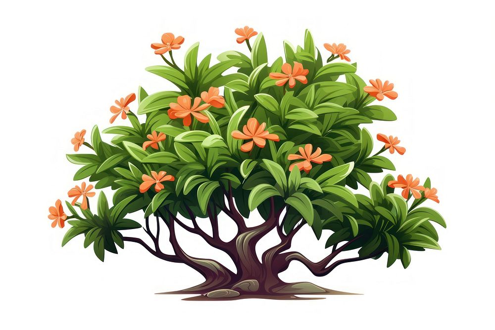 Flower bush plant leaf tree. AI generated Image by rawpixel.