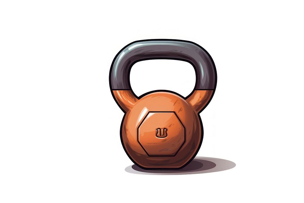 Kettlebell illustration sports gym white background. AI generated Image by rawpixel.
