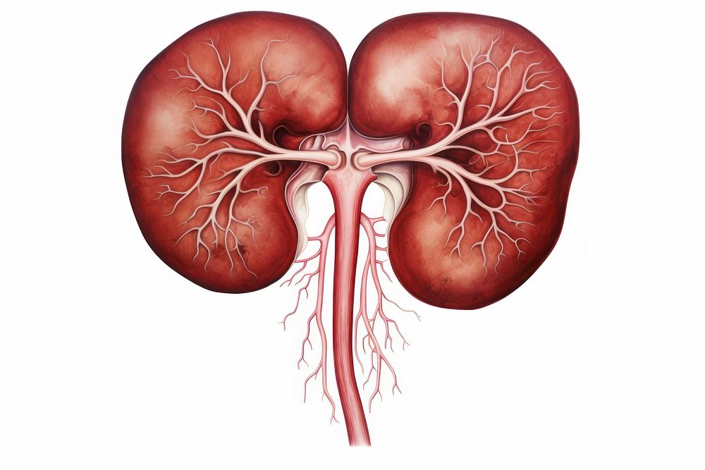 Kidney illustration drawing heart white background. AI generated Image by rawpixel.